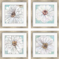 Framed 'Zinnia  4 Piece Framed Art Print Set' border=