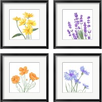 Framed 'Wildflower Group 4 Piece Framed Art Print Set' border=