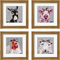 Framed 'Farm Pop 4 Piece Framed Art Print Set' border=