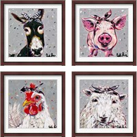 Framed 'Farm Pop 4 Piece Framed Art Print Set' border=