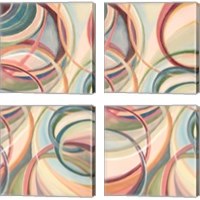 Framed 'Overlapping Rings 4 Piece Canvas Print Set' border=