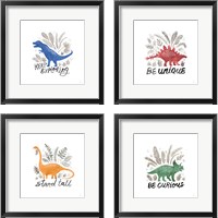 Framed 'Dino Inspiration 4 Piece Framed Art Print Set' border=