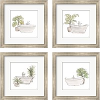 Framed 'Neutral Tub 4 Piece Framed Art Print Set' border=