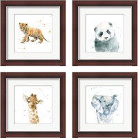 Framed 'Baby Animals 4 Piece Framed Art Print Set' border=