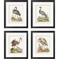 Framed 'Antique Heron & Cranes 4 Piece Framed Art Print Set' border=