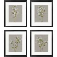 Framed 'White Field Flowers 4 Piece Framed Art Print Set' border=