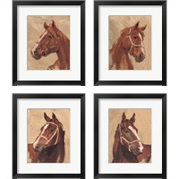 Framed 'Thoroughbred 4 Piece Framed Art Print Set' border=