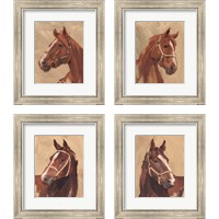 Framed 'Thoroughbred 4 Piece Framed Art Print Set' border=