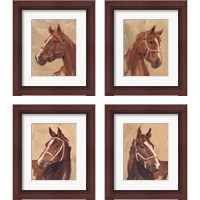 Framed 'Thoroughbred 4 Piece Framed Art Print Set' border=