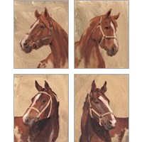 Framed 'Thoroughbred 4 Piece Art Print Set' border=