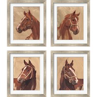 Framed 'Thoroughbred 4 Piece Framed Art Print Set' border=