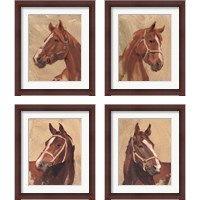 Framed 'Thoroughbred 4 Piece Framed Art Print Set' border=