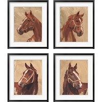 Framed 'Thoroughbred 4 Piece Framed Art Print Set' border=