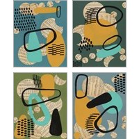 Framed 'Contemporary Configuration 4 Piece Art Print Set' border=