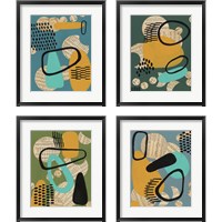 Framed 'Contemporary Configuration 4 Piece Framed Art Print Set' border=