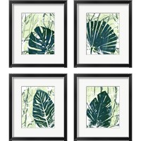 Framed 'Palm Pastiche 4 Piece Framed Art Print Set' border=