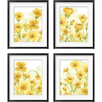 Framed 'Sunshine Meadow 4 Piece Framed Art Print Set' border=