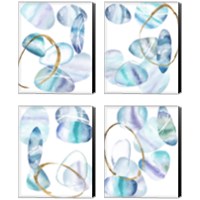 Framed 'Stacking Rocks  4 Piece Canvas Print Set' border=