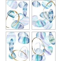 Framed 'Stacking Rocks  4 Piece Art Print Set' border=