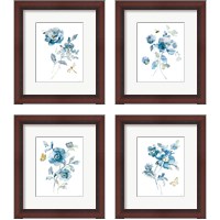 Framed 'Blues of Summer Gilded 4 Piece Framed Art Print Set' border=