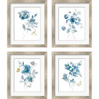 Framed 'Blues of Summer Gilded 4 Piece Framed Art Print Set' border=