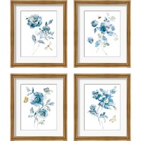 Framed 'Blues of Summer Gilded 4 Piece Framed Art Print Set' border=