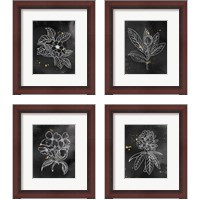 Framed 'Indigo Blooms Black 4 Piece Framed Art Print Set' border=