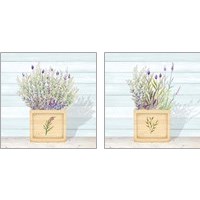 Framed 'Lavender and Wood Square 2 Piece Art Print Set' border=