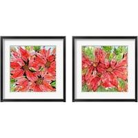 Framed 'Vibrant Poinsettias 2 Piece Framed Art Print Set' border=