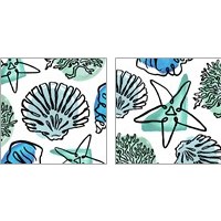 Framed 'Coastal Contours Fusion 2 Piece Art Print Set' border=