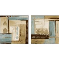 Framed 'Fall Abstract 2 Piece Art Print Set' border=