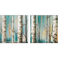 Framed 'Birch Forest 2 Piece Art Print Set' border=