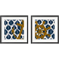 Framed 'Nautical Ikat 2 Piece Framed Art Print Set' border=