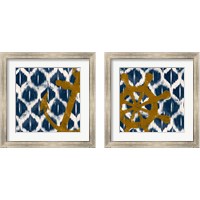 Framed 'Nautical Ikat 2 Piece Framed Art Print Set' border=