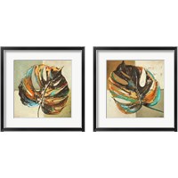 Framed 'Contemporary Leaves 2 Piece Framed Art Print Set' border=