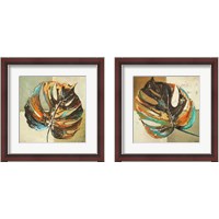 Framed 'Contemporary Leaves 2 Piece Framed Art Print Set' border=