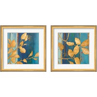 Framed 'Golden Blue 2 Piece Framed Art Print Set' border=