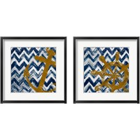 Framed 'Nautical Chevron 2 Piece Framed Art Print Set' border=