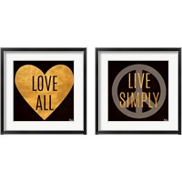 Framed 'Love and Live 2 Piece Framed Art Print Set' border=