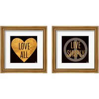 Framed 'Love and Live 2 Piece Framed Art Print Set' border=