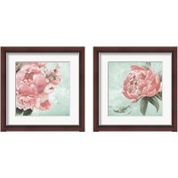 Framed 'Pink Peonies 2 Piece Framed Art Print Set' border=