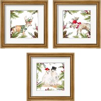 Framed 'Holiday Animal 3 Piece Framed Art Print Set' border=