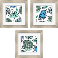 Framed 'Coastal Contours Fusion 3 Piece Framed Art Print Set' border=