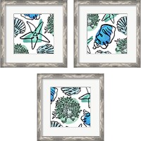 Framed 'Coastal Contours Fusion 3 Piece Framed Art Print Set' border=