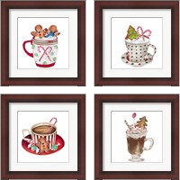 Framed 'Gingerbread and a Mug Full of Cocoa 4 Piece Framed Art Print Set' border=