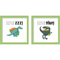 Framed 'Super Dino 2 Piece Framed Art Print Set' border=