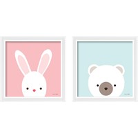 Framed 'Cuddly Animal 2 Piece Framed Art Print Set' border=