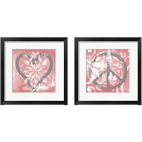 Framed 'Love & Peace 2 Piece Framed Art Print Set' border=