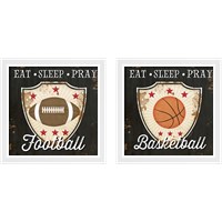 Framed 'Eat, Sleep, Pray 2 Piece Framed Art Print Set' border=