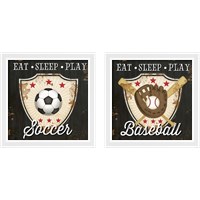 Framed 'Eat, Sleep, Play 2 Piece Framed Art Print Set' border=